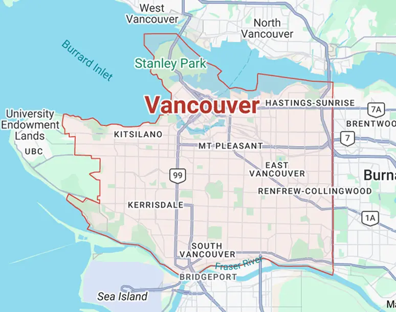 Map of Vancouver
