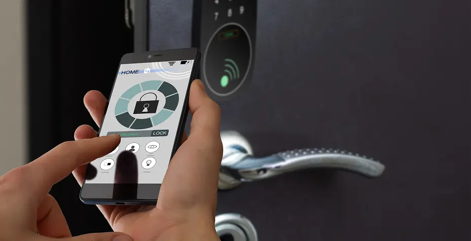 Unlocking a smart door lock from a phone