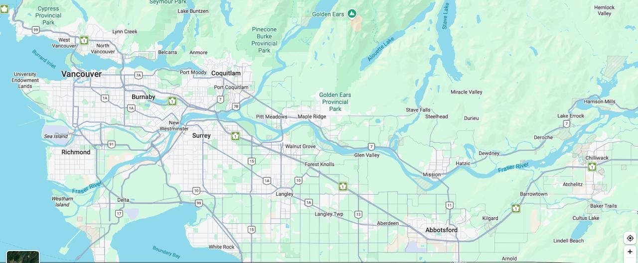 Map of the Greater Vancouver service area